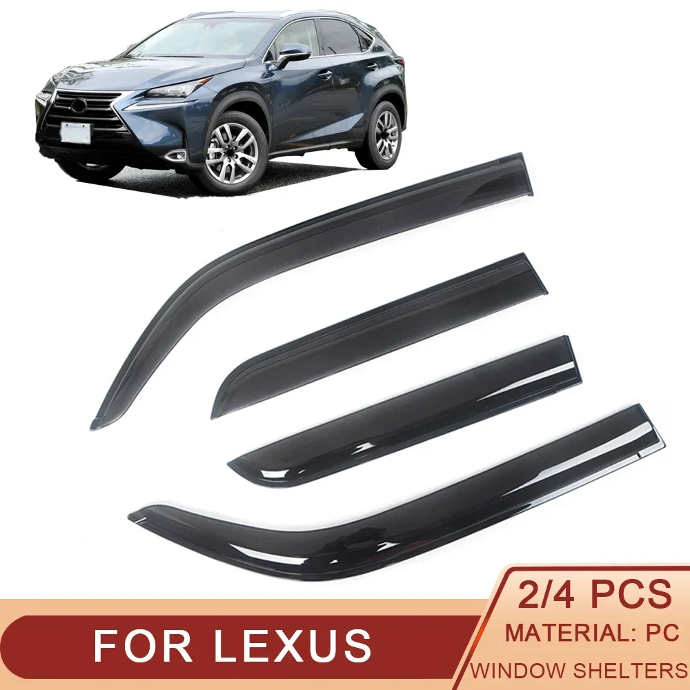 For Lexus CT200H SC300 SC400 Tinted Car Side Window Visor Guard Vent Awnings Shelters Rain Guard