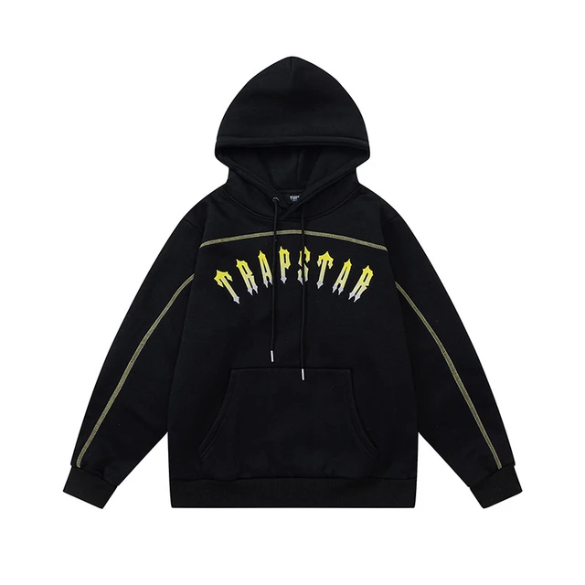 Trapstar-Chaqueta acolchada con Logo bordado para hombre y mujer, jersey de  calle de gran tamaño, traje con capucha, color amarillo y blanco, cambio