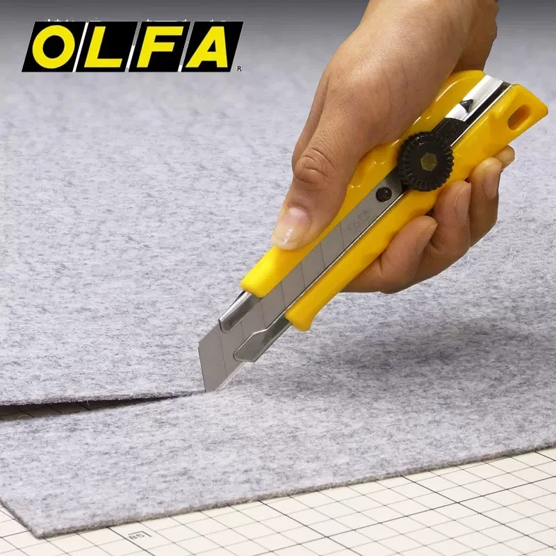 Original Japanese OLFA L-5 multifunctional utility knife 18mm heavy-duty cutting knife L-1 knob lock stationery L-2 rubber + ABS anti-slip handle L-7 SK2 sharp alloy steel 18MM blade utility knife cutting knife