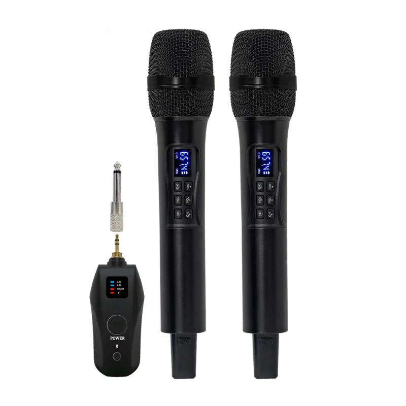 

BT Microphone Cordless UHF Handheld Mic With Rechargeable Receiver With 3.5mm Connector AUX For Amplifier Speaker