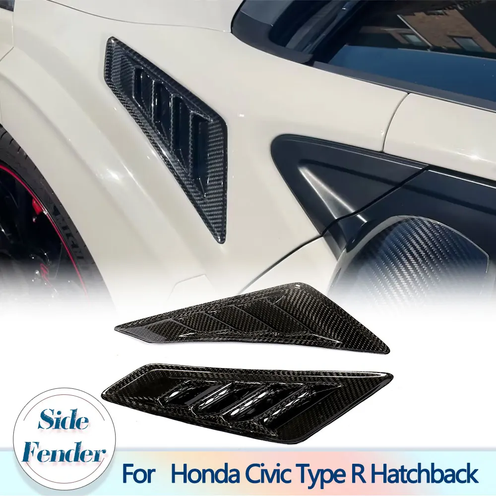 Dry Carbon Side Fender Air Vent Trims Covers for Honda Civic Type