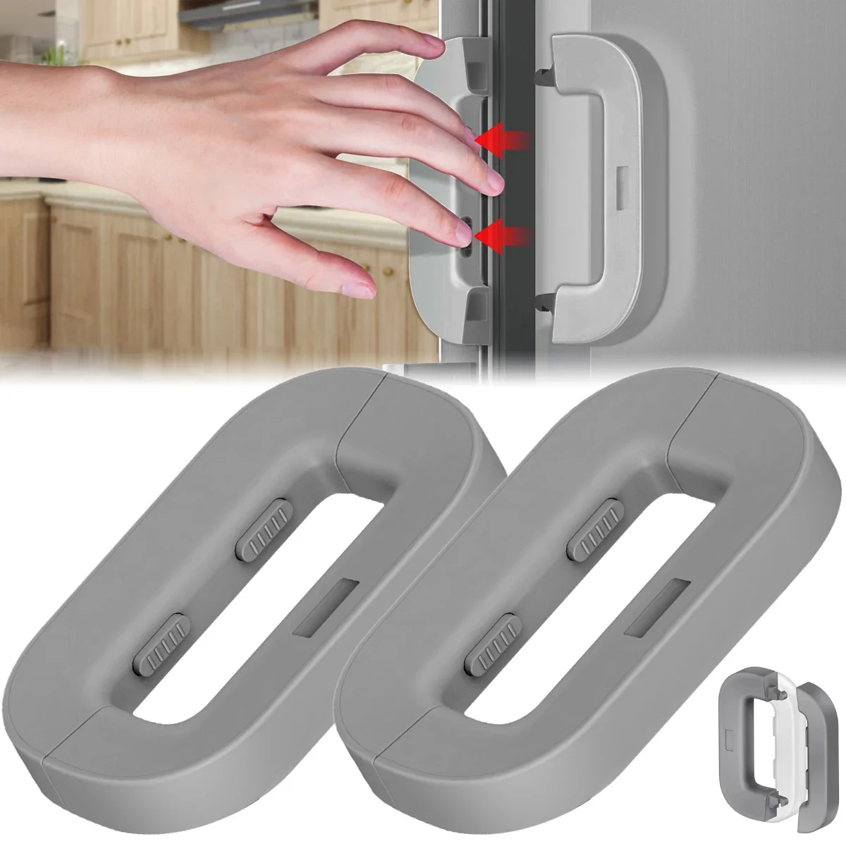 

2 Pack Refrigerator Fridge Freezer Door Lock Latch Catch for Toddler Kids Safety Guard Baby Safety Lock Easy to Install and Use