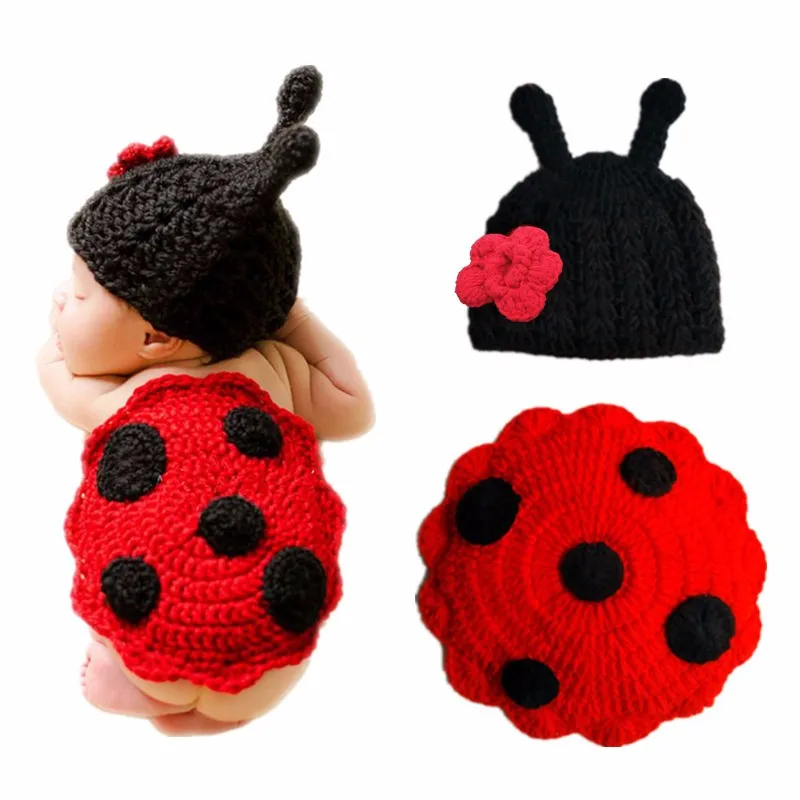 

2pc/set Newborn Photography Props Baby Suit Hat+Pants Costume Crochet Knit Clothes Cute baby photoshoot outfit