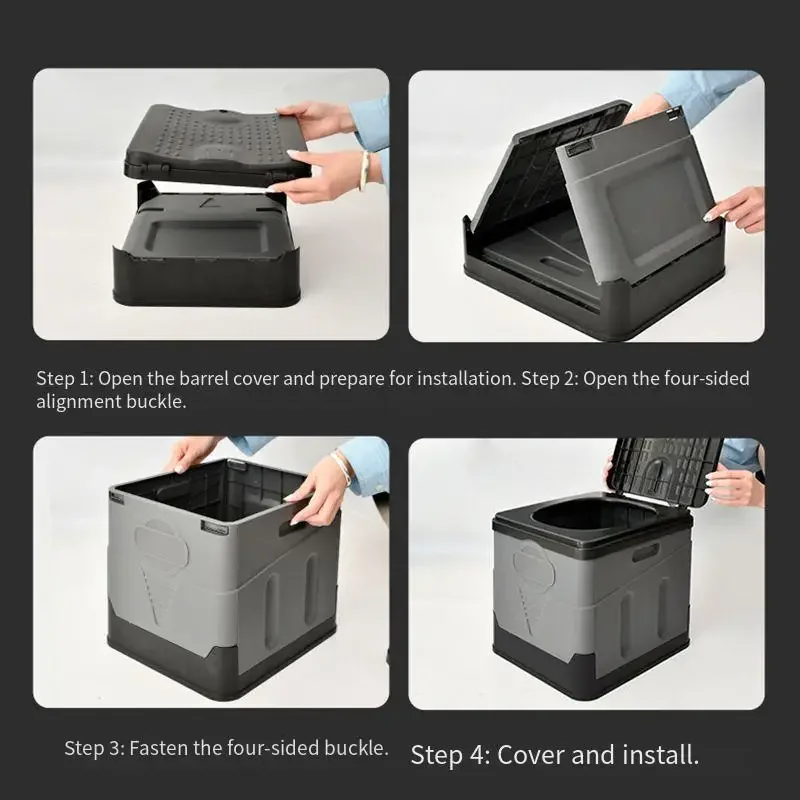 Portable Folding Toilet for Outdoor Camping Potty for Adults Kids Cover Design Seat Toilet Reusable Picnic Car Travel