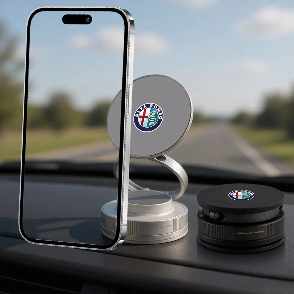 Magnetic Car Phone Mount with Mechanical Vacuum Suction Cup and Navigation Holder