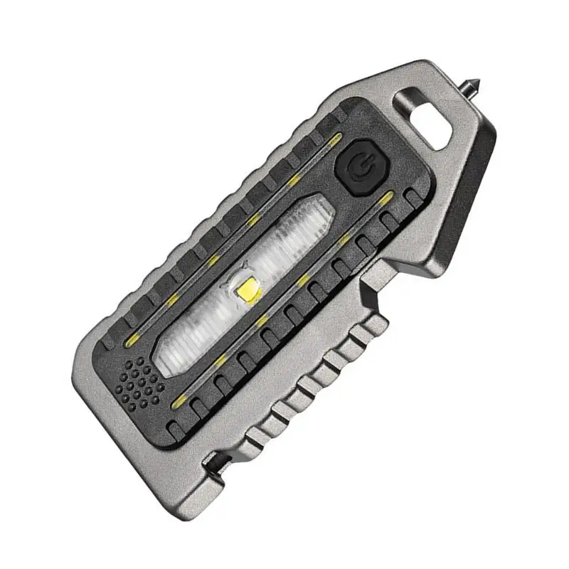 

Keychain Flashlight 5 Modes LED Portable Torch Window Hammer Bottle Opener Whistle Design Rechargeable Flashlight Survival Tools