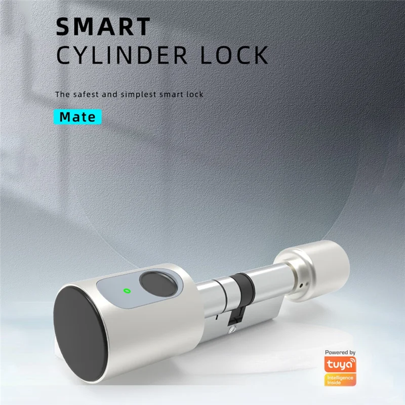 Y31A Home Cylinder Compact App Remote Bluetooth Door Lock Fingerprint Electronic Lock Black