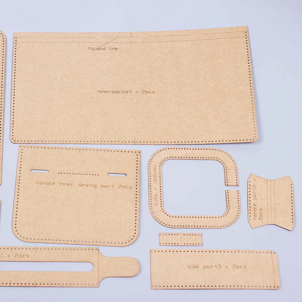 500gsm kraft paper men suitcase sewing pattern leather craft handbag shoulder bag die cutting template 36x28x6cm