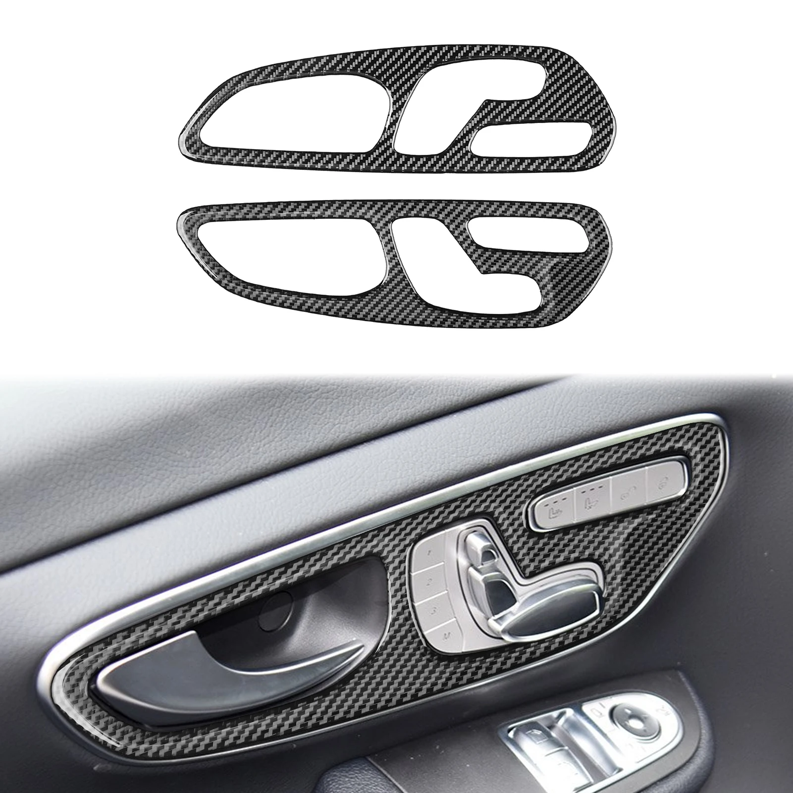 

Декоративная наклейка на дверную ручку для Benz V-Class 2015 2016 2017 2018 2019 2020, аксессуары для салона автомобиля, углеродное волокно