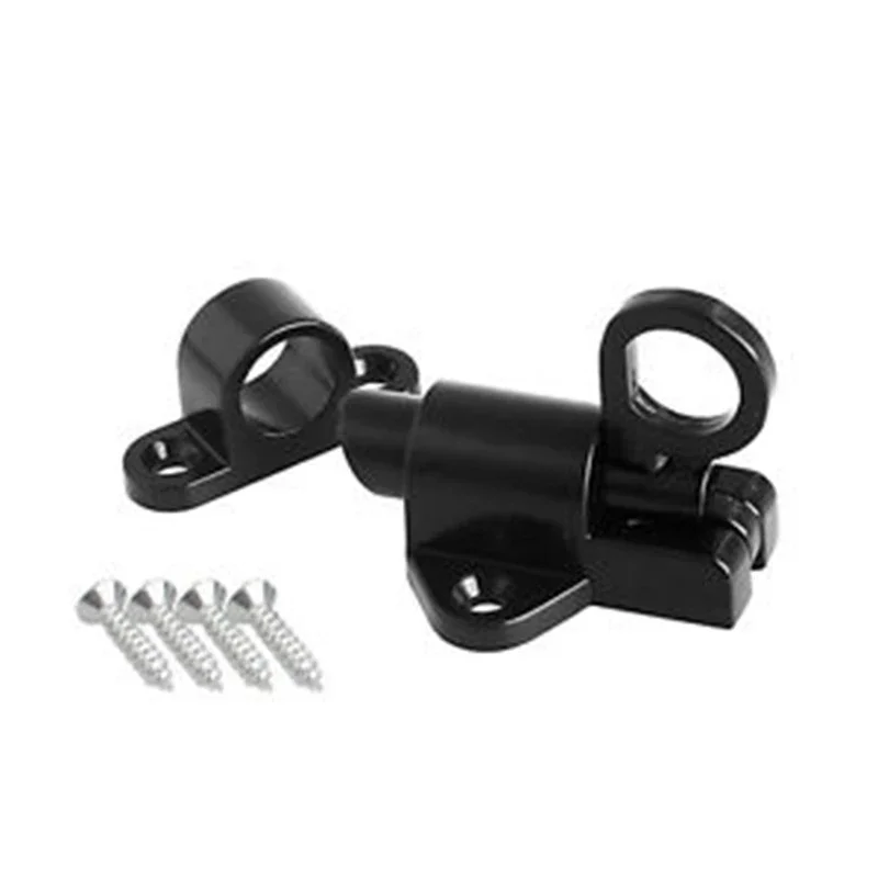 Door Latch Automatic Door Bolt Latch Home Window Gate Security Pull Ring Spring Bounce Aluminum