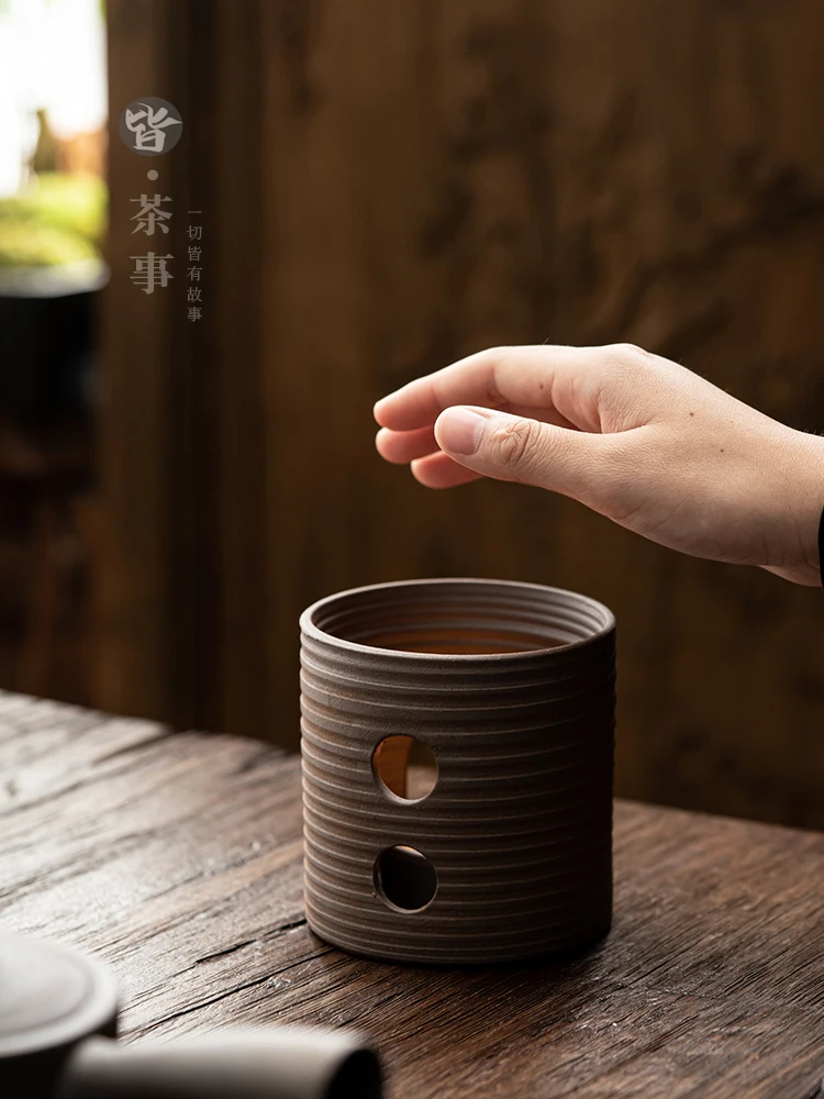 Coarse ceramic tea roasting stove ceramic candle stove tea roasting utensil aroma enhancer household kung fu set