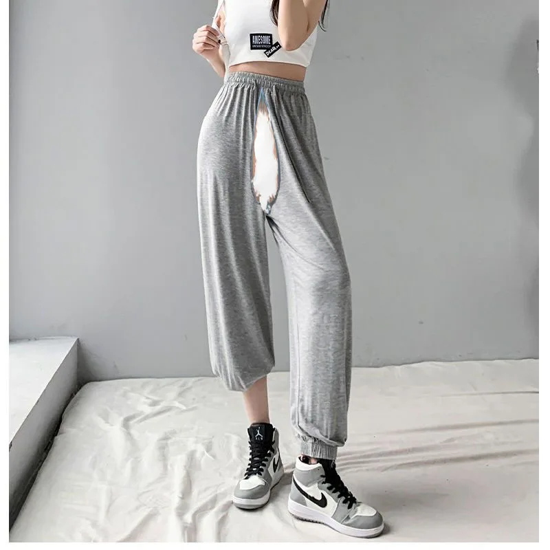 Invisible Zipper Open Crotch Pants Women Cozy Yoga Joggers Soft Comfy Pajama  Pants for Women with Pockets Casual Lounge Trousers - AliExpress