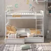 Beds, Frames & Bases Convertible Wood Twin-Over-Twin Bunk Bed with Storage Drawers and Ladder - Can Be Divided Into Two Daybeds 1
