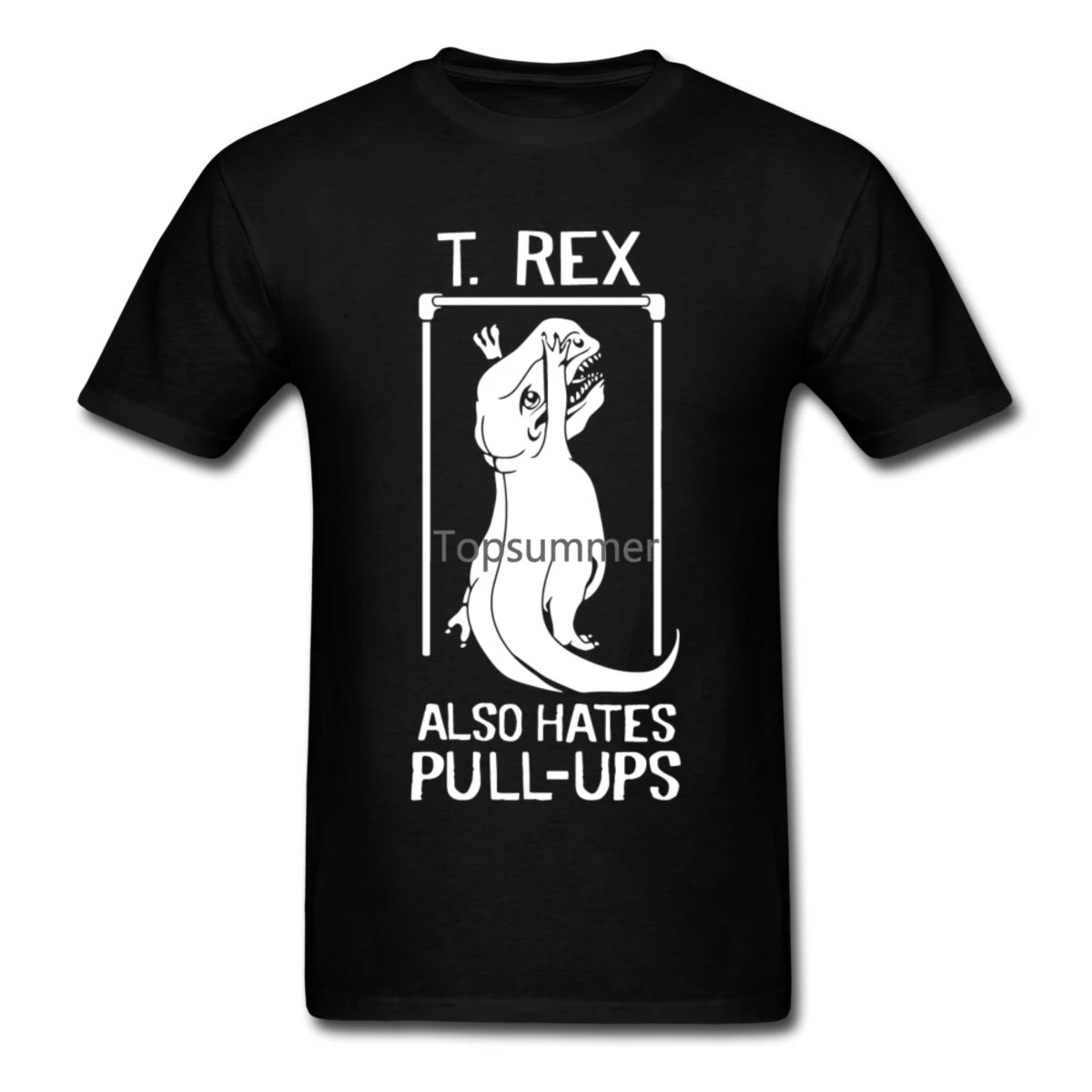 

2019 New Arrival T-Shirt Tshirt Tops Summer Cool Funny T-Shirt T-Rex Hates Pull-Ups Short Sleeves Cotton T Shirt