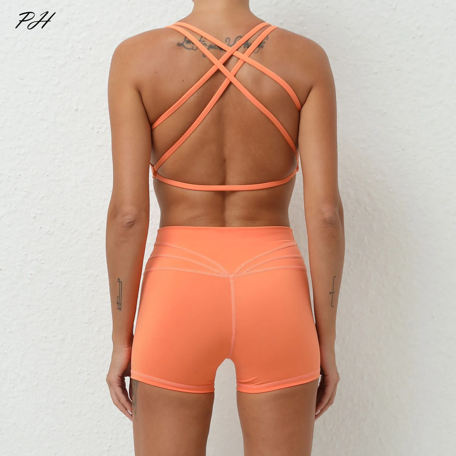 

Summer Yoga Set Gym Suits With Shorts Crop Top Sport Bra Women's Shorts 2 Pieces Suit Running Workout Outfit Fitness Clothing