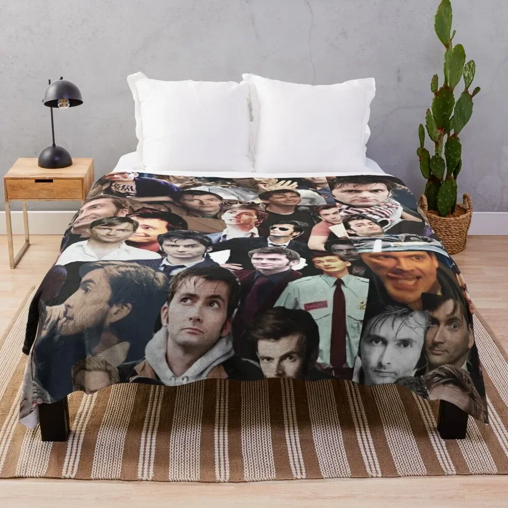 David Tennant Collage Throw Blanket Bed Fashionable blankets and throws Picnic Fashion Sofas Blankets