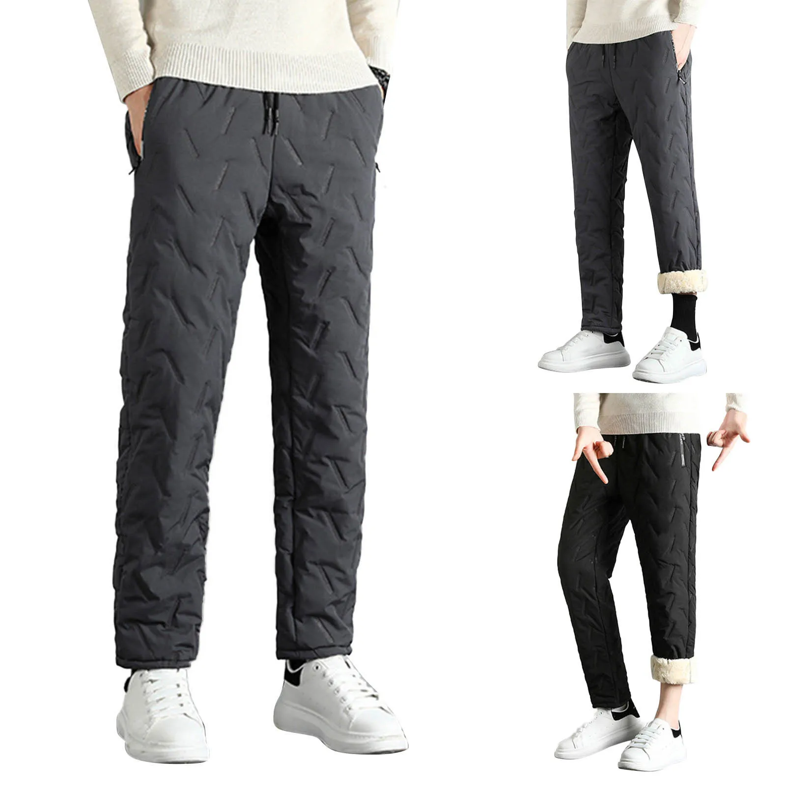 

Men Winter Warm Lambswool Thicken Sweatpants Men Outdoors Leisure Windproof Jogging Pants Brand High Quality Trousers Men