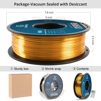 GEEETECH Silk PLA 3d Filament Wire 1kg 1.75mm Spool Wire 3D Printer Material 3D Print Refills, Fast Delivery Vacuum Package 3