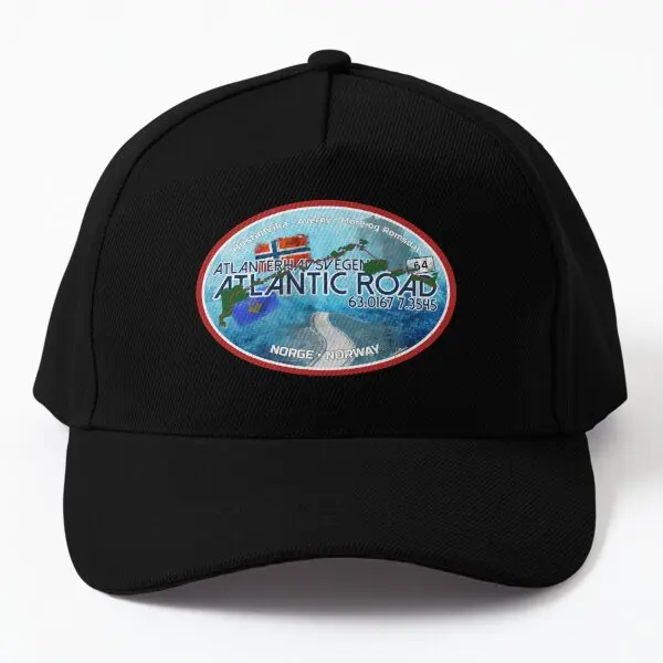 

Atlantic Ocean Road Norway Atlanterhavsv Baseball Cap Hat Black Fish Printed Women Solid Color Sun Hip Hop Bonnet Casual