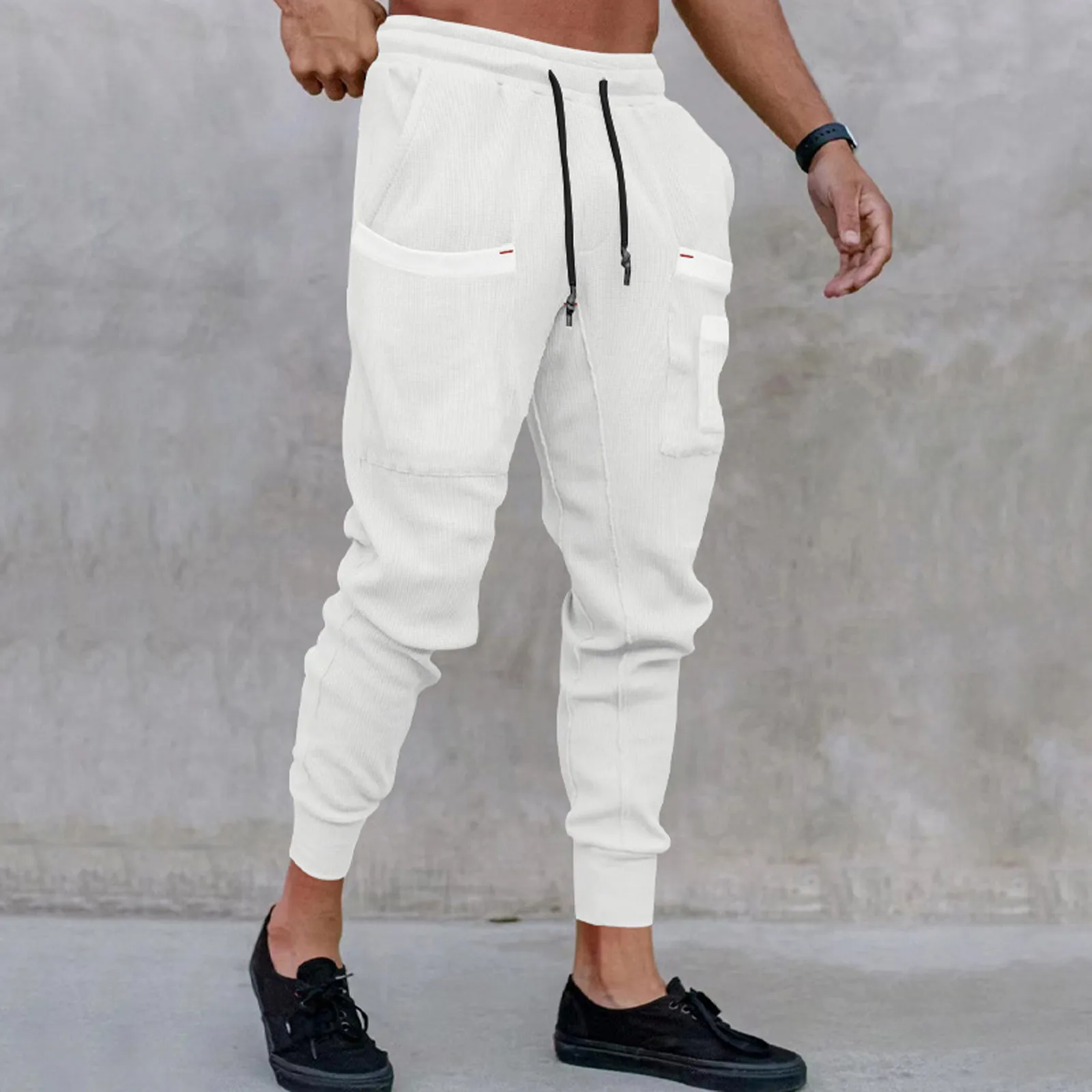Casual Sports Sweatpants Men'S Loose Leggings Trousers Fashionable Casual Versatile Solid Color Leggings Pantalones Hombre