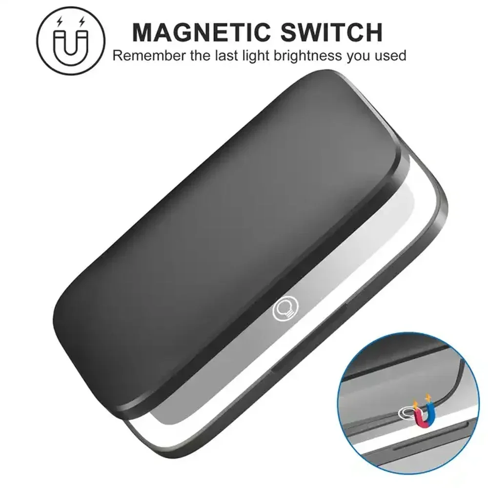 Rechargeable Square Makeup Mirror with Led Lights 1x/5x Magnification Mirror Compact Vanity Mirrors Make Up Tools Gifts for Girl