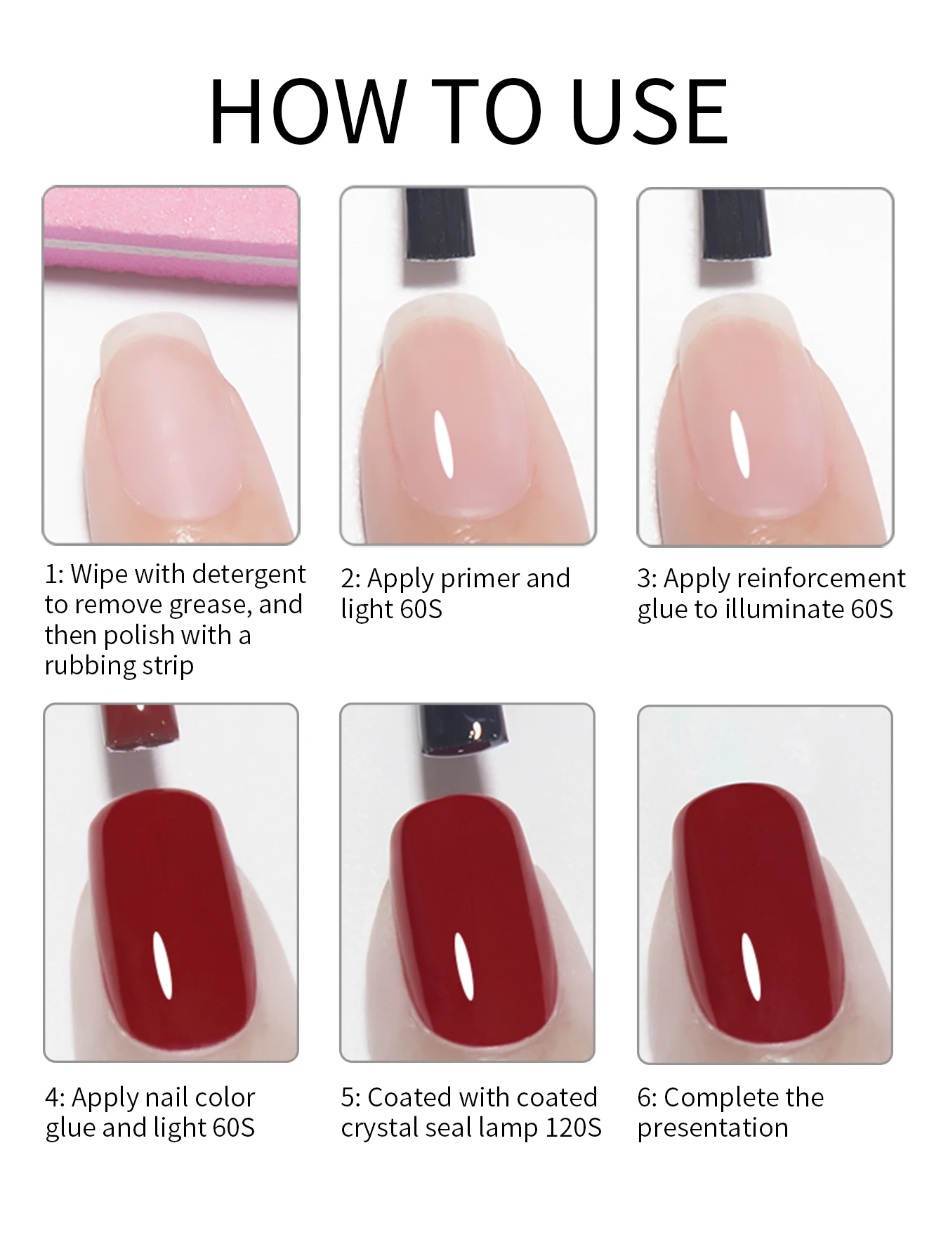 RSNAIL 10g Crystal Top Coat Gel Nail Polish No Wipe Transparent Base Gel Soak Off UV LED Semi-Permanent Varnish for Nail Art Gel 6