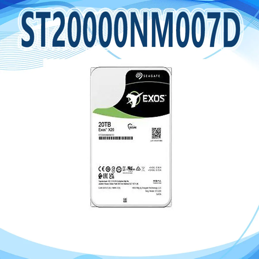 Seagate Exos ST20000NM007D SATA HDD X20 7200rpm 20TB 엔터프라이즈 256MB, 6 GB/s 3.5 인치 하드 드라이브 100% 테스트 완료, 빠른 배송