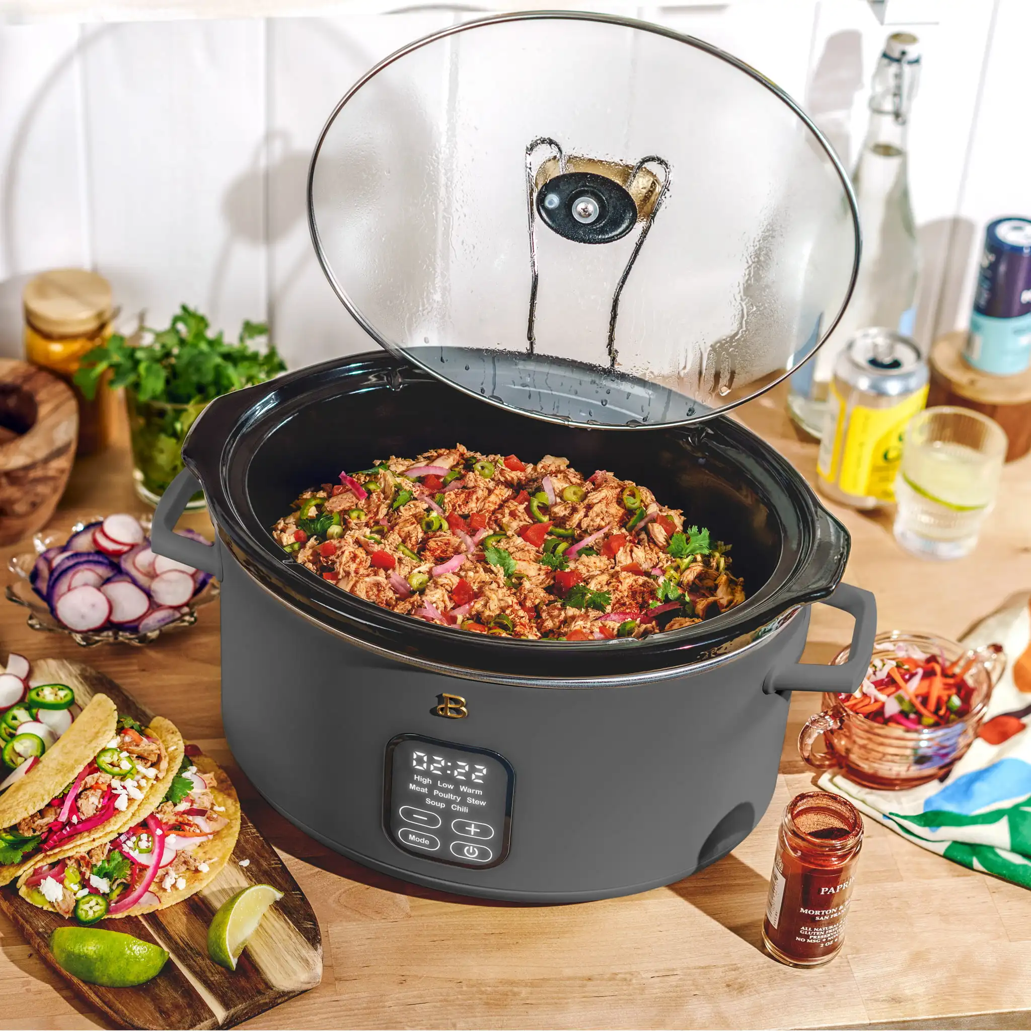 Slow Cooker, Extra Large 10 Quart,Portable 7-Quart Programmable Slow Cooker  With Lid Latch Strap, Dishwasher-Safe Crock, Black - AliExpress