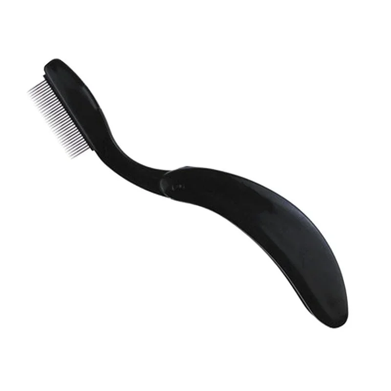 Eyelash Comb Eyebrow Brush Shaper Folding Stainless Steel Teeth Beauty Tool