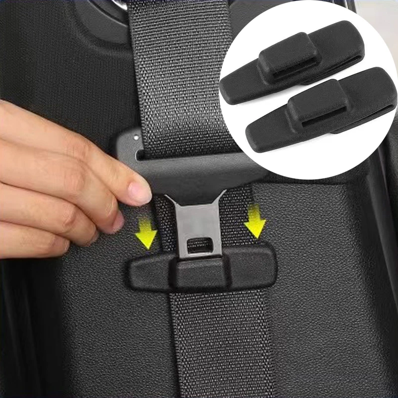 

2Pcs Car Safety Belt Buckle Stopper Car Safety Seat Belt Adjuster Clip Elastic Seatbelt Limiter Retainer Holder Auto Accessories