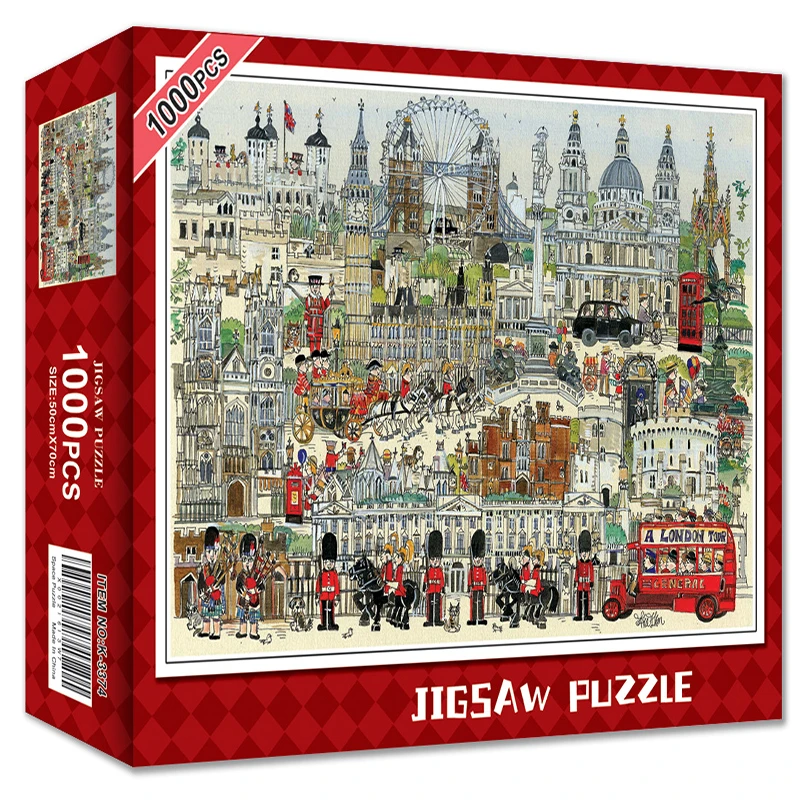New Impression Of London Puzzle For Adults 1000 Pieces Fashion Design Paper Jigsaw Games Precious Gift Box Sale Price Fidget Toy |
