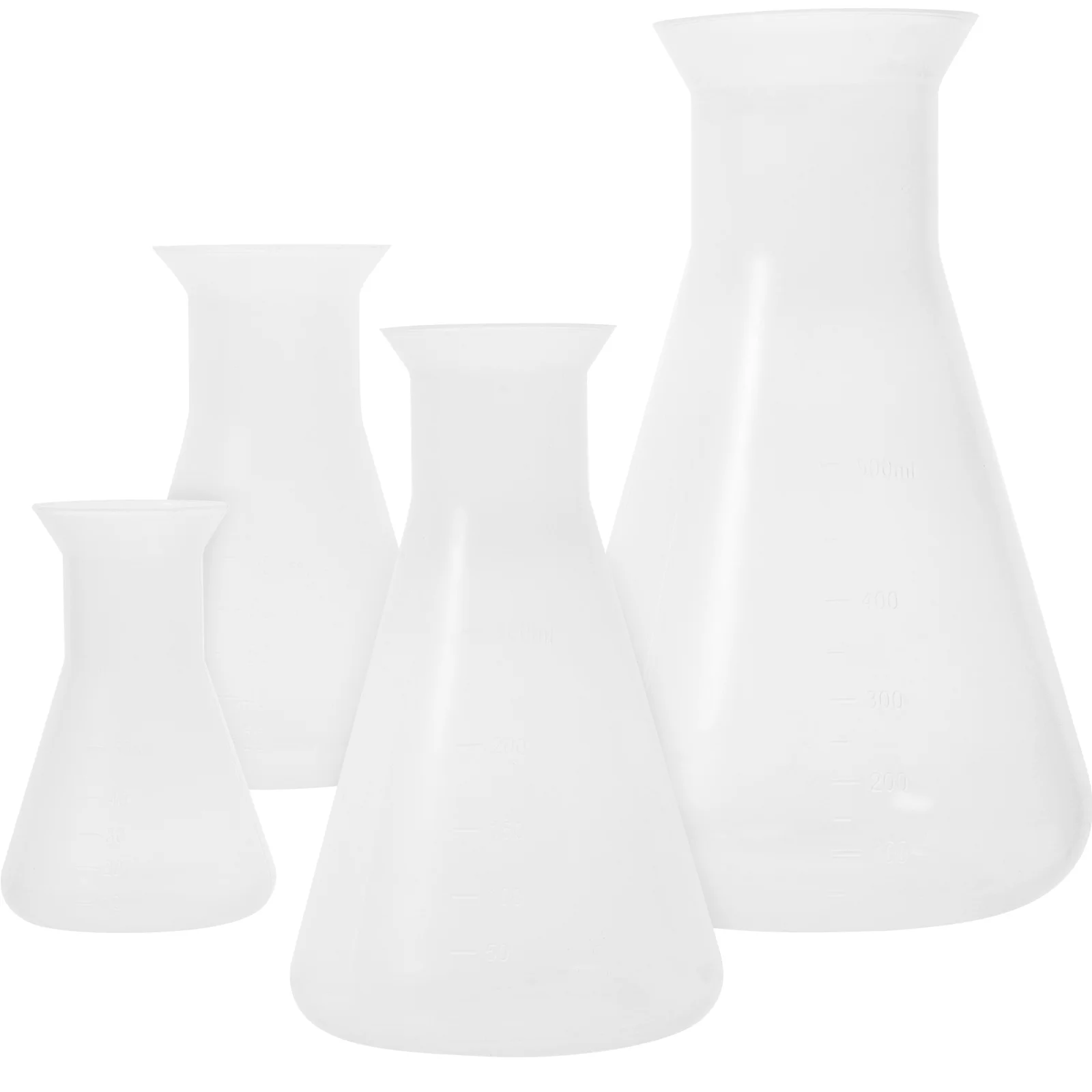 

4 Pcs Erlenmeyer Flask Laboratory Glassware Professional Conical for Chemistry Filtering Pp with Scale