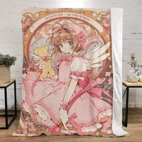 Cardcaptor Sakura Knitted Blanket King Size Microfiber Bedding Fluffy Soft Blankets and Throws Bed Throw Interior for Home Knee 1