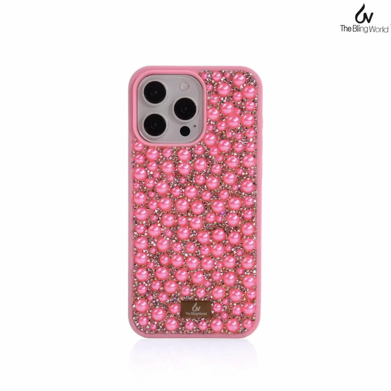 Pearl Flash Diamond Bling Luxury Phone Case For Iphone 16promax 15 14 13 12 Diamond Rhinestone Ladies Phone Case The Bling World