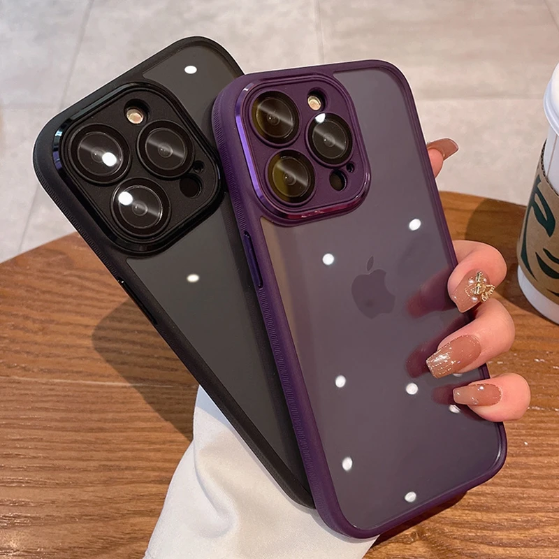Lüks şeffaf Lens koruma kılıf iphone 14 için Pro Max 13 12 11 Pro