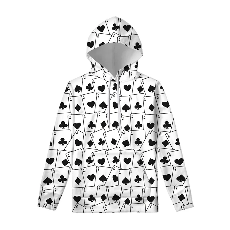 thumbnail image 1 of Sudadera con capucha con estampado 3D de naipes para hombre y mujer, jersey con estampado de póquer a la moda, sudadera con capucha de gran tamaño para primavera y otoño, 1 of 5