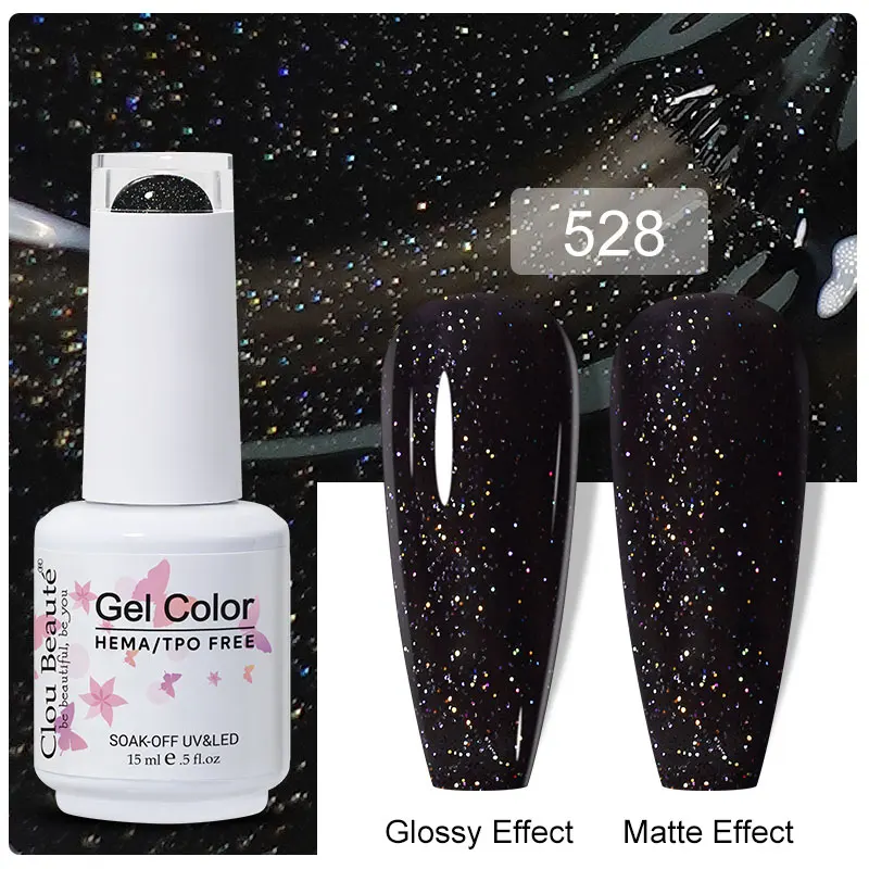 Clou Beaute 15ml Black Red Semi-Permanent Gel Nail Polish