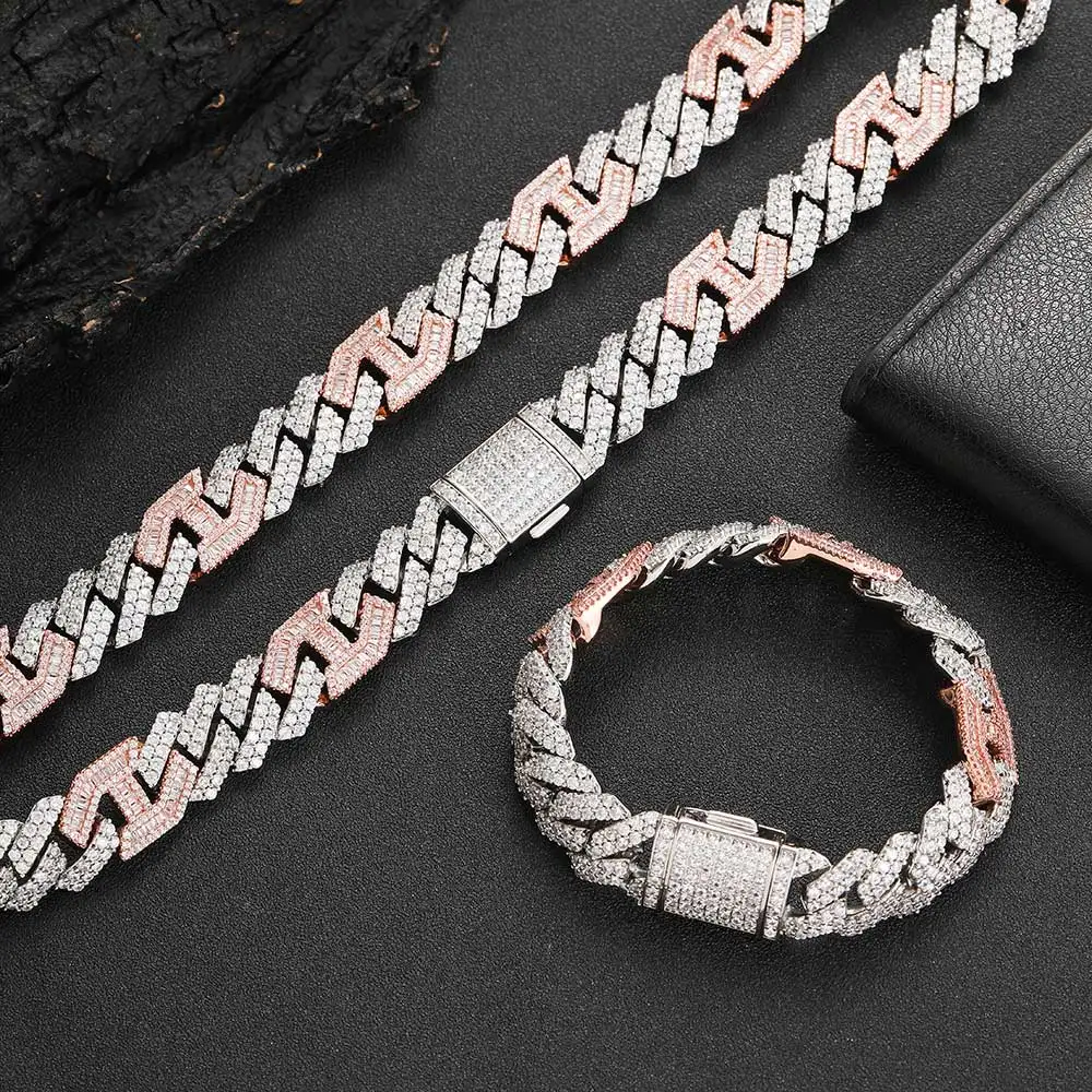 15MM Cuban Link Chain for Men Iced Out 18K Gold Plated 5A+ Zicron Necklace Diamond Miami Prong Necklace Bling Luxury Jewelry