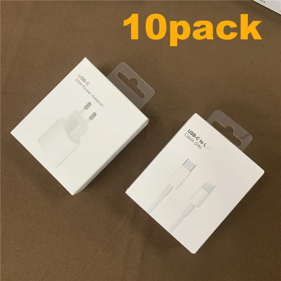 10 комплектов 20 Вт PD быстрое зарядное устройство для iPhone 13 12 Pro Max USB C C2L адаптер EU