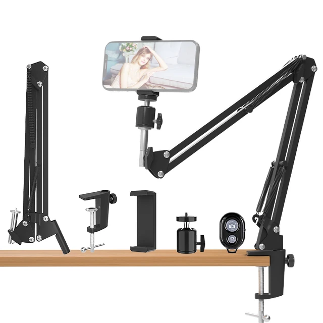 TARION support vidéo aérien bras articulé support de téléphone portable  Flexible bras de support pour bureau Table support de support de téléphone  