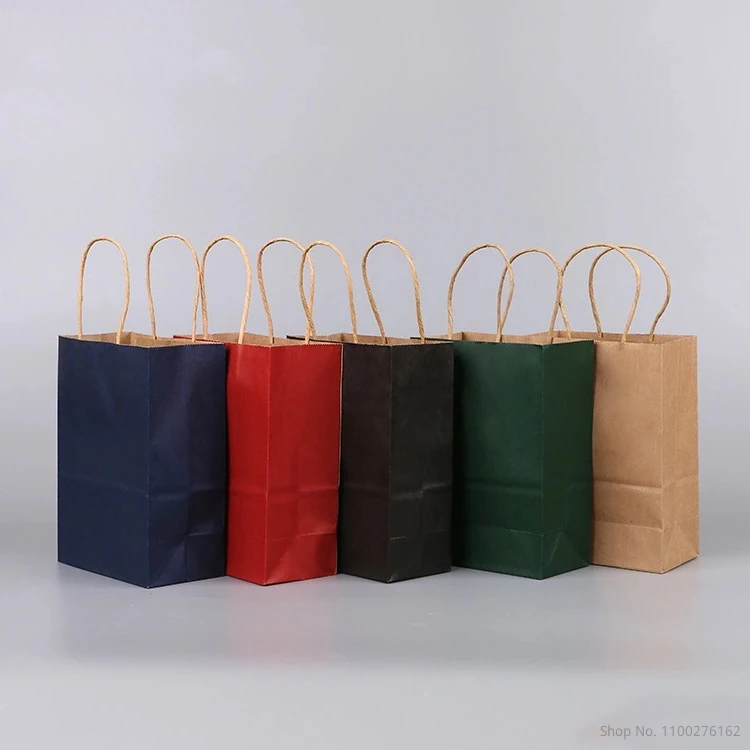 

80pcs Kraft Paper Bag with Handles DIY Multifunction Festival Packing Gift Bags Wedding Party Gift Kraft Packaging Bags