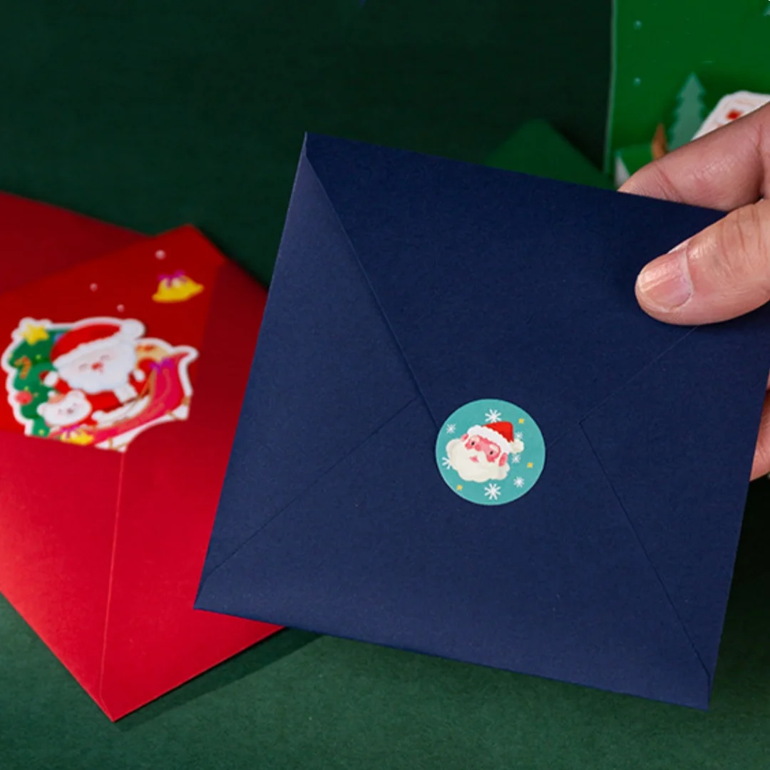 3D Christmas Greeting Cards Santa Folding Merry Christmas Best Wishes Card Xmas Gift for New Year Blessing Postcard Decoration