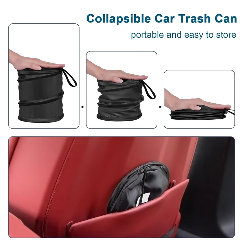 Car Garbage Bag Car Trash Can Portable Garbage Bin Foldable Pop-up Waterproof Bag Waste Basket Interior Accessories