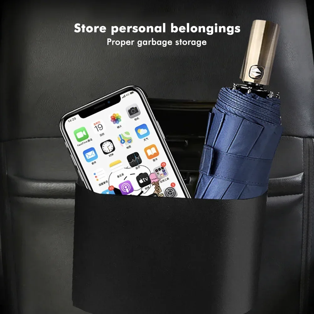 Portable Car Trash Can Hanging Mini Vehicle Garbage Organization With Lid Multifunctional Folding Automotive Garbage Storage Box