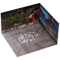 1:64 Graffiti Wall GTR Civic Photo Background Diorame Model Car Garage Scene 2