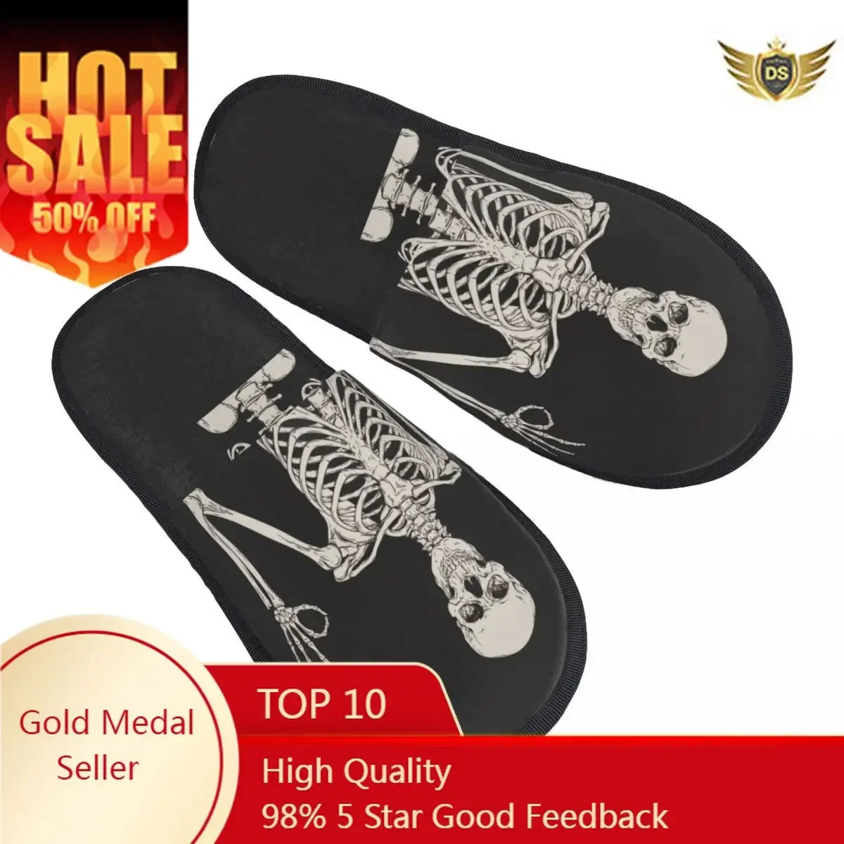 Skeleton Skull Pose Slipper For Women Men Fluffy Winter Warm Slippers Indoor Slippers