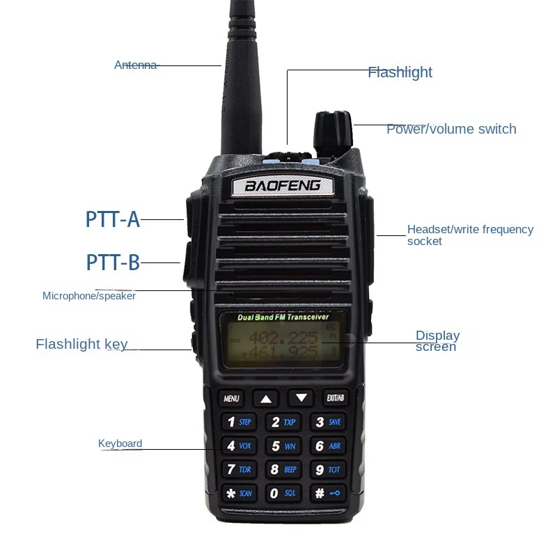 Baofeng UV 82 8W Military Walkie Talkie Long Range 10 KM High Power Modes Dual Ptt Baofeng UV82 UHF VHF Ham Radios UV-82 HP