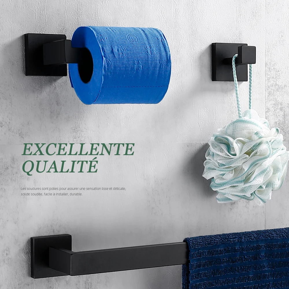 Bathroom Accessories Set Matte Black Wall Shelf Toilet Roll Paper Holder  Robe Hook Hanger Towel Rail Bar Rack Ring Bath Hardware - AliExpress