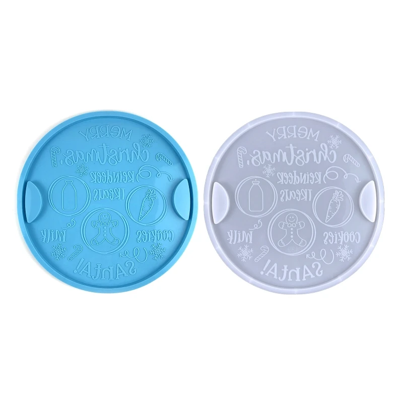 

Silicone Christmas Round Shape Plate Mold Jewelry Tray Epoxy Mold Casting Molds