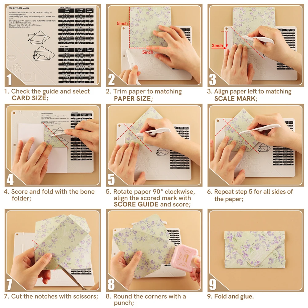Mehrzweck-Szenetafel mit Messgitter, Papierkarten-Schneidetafel, geprägte Linien, Scrapbooking, Heimwerkerbedarf, Papierschneider – Detail 7